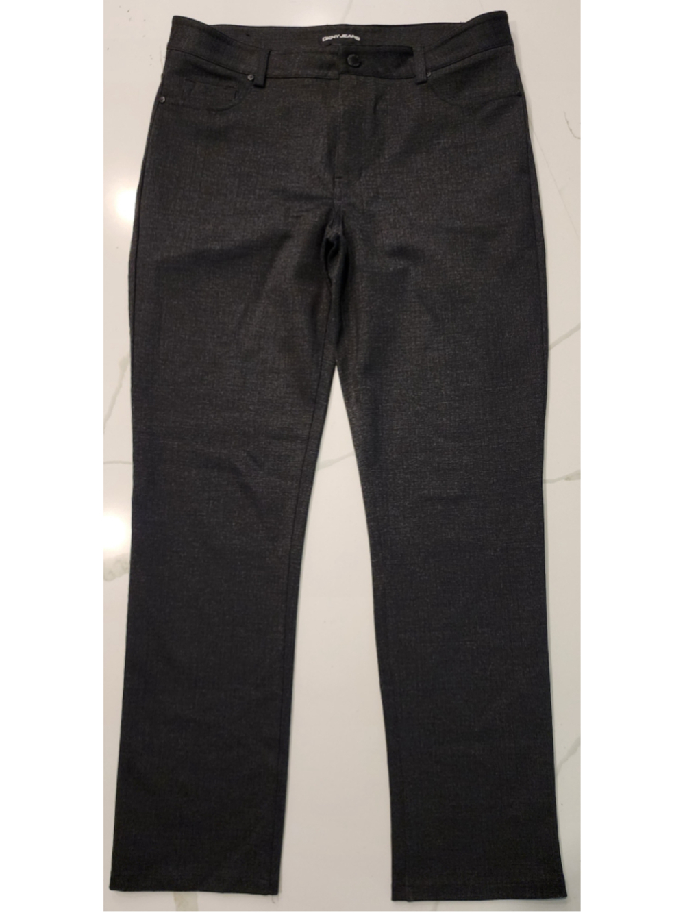 DKNY Jeans Charcoal Gray Slim Straight Pants Size M Stretch Dress Trousers